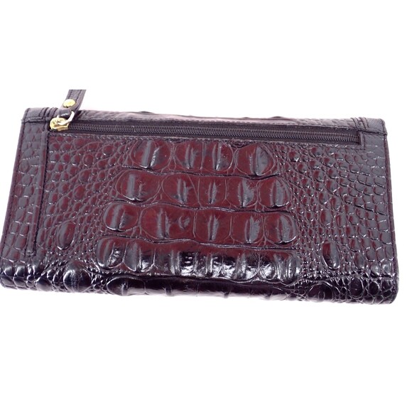 Brahmin Black Leather Credit Card Checkbook Photo Tri-Fold Wallet Mint! - Picture 15 of 15